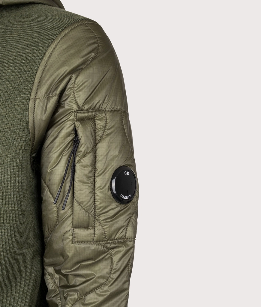 CP Company Mens Extrafine Merino Wool Mixed Hooded Zip D.D. Shell Sweater